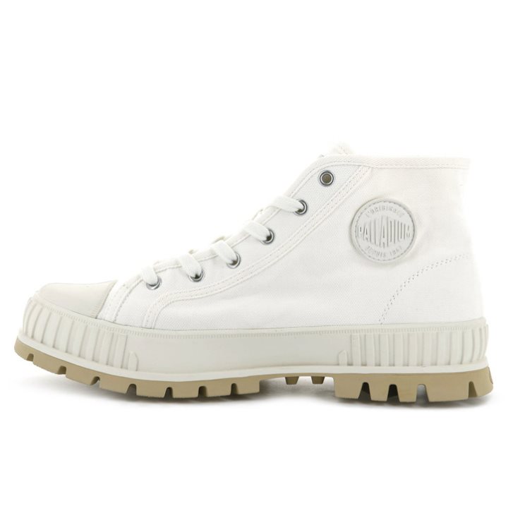 Palladium Pallashock Mid OG High Tops Sneakers Dames Wit | NL 23DQGJW